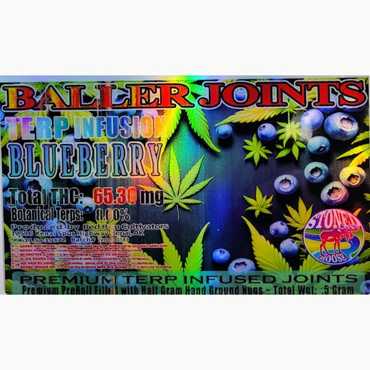 Red Run Cannabis Cultivators - Red Run - Blueberry Terp Infusion Baller Joints 0.5g - 1