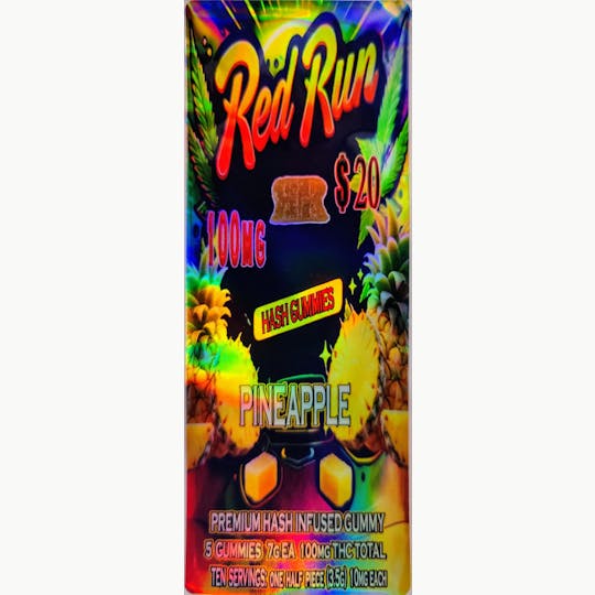 Red Run Cannabis Cultivators - Red Run - Pineapple Gummies 100mg - 1