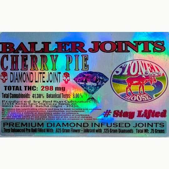 Red Run Cannabis Cultivators - Red Run - Cherry Pie Diamond Infused Baller Joints 0.75g - 1