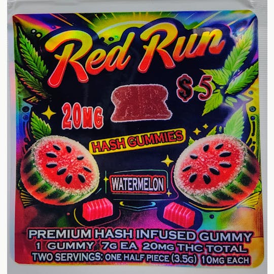 Red Run Cannabis Cultivators - Red Run - Watermelon Gummies 20mg - 1
