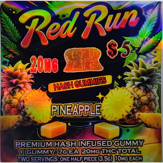 Red Run Cannabis Cultivators - Red Run - Pineapple Gummies 20mg - 1