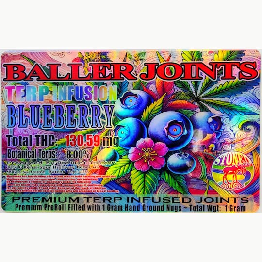 Red Run Cannabis Cultivators - Red Run - Blueberry Terp Infusion Baller Joints 1g - 1