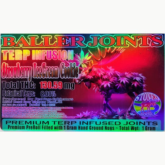 Red Run Cannabis Cultivators - Red Run - Strawberry Ice Cream Cookie Terp Infusion Baller Joints 1g - 1