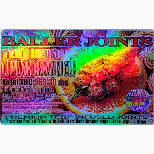 Red Run Cannabis Cultivators - Red Run - Orange Creamsicle Terp Infusion Baller Joints 0.5g - 1