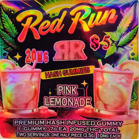 Red Run Cannabis Cultivators - Red Run - Pink Lemonade Gummies 20mg - 1