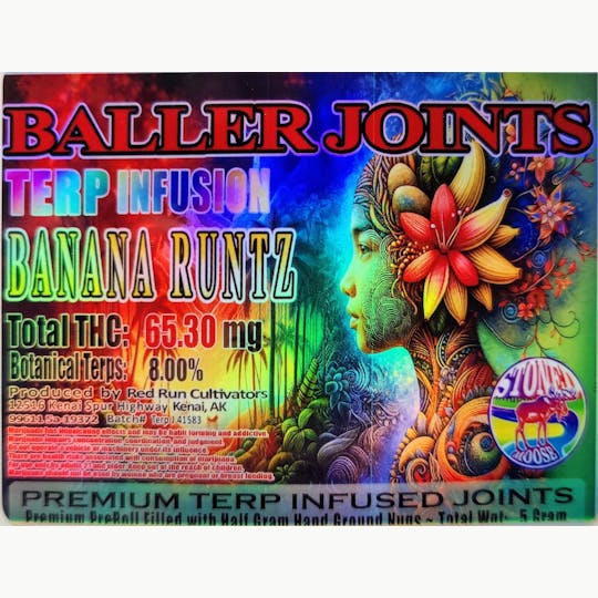 Red Run Cannabis Cultivators - Red Run - Banana Runtz Terp Infusion Baller Joints 0.5g - 1