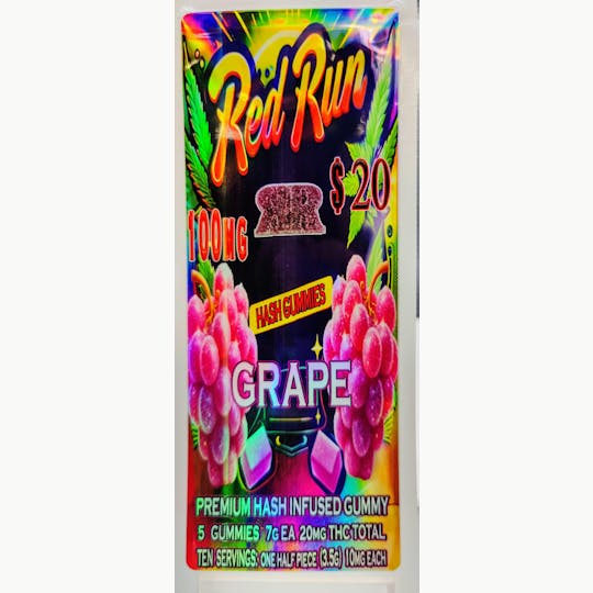 Red Run Cannabis Cultivators - Red Run - Grape Gummies 100mg - 1