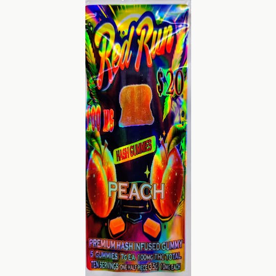 Red Run Cannabis Cultivators - Red Run - Peach Gummies 100mg - 1