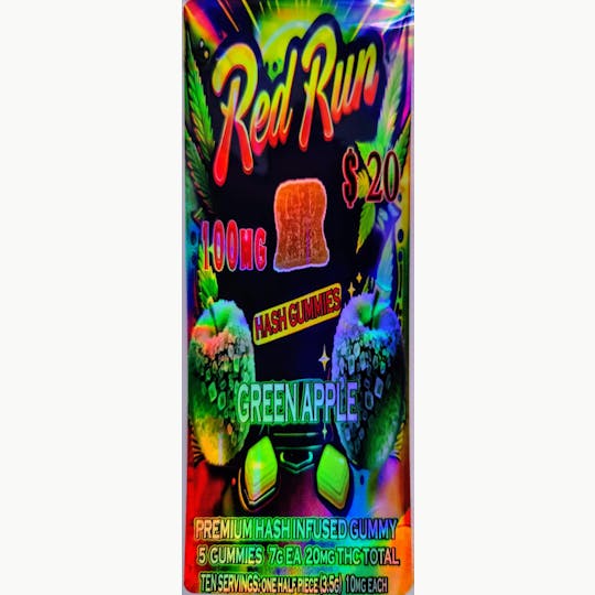 Red Run Cannabis Cultivators - Red Run - Green Apple Gummies 100mg - 1