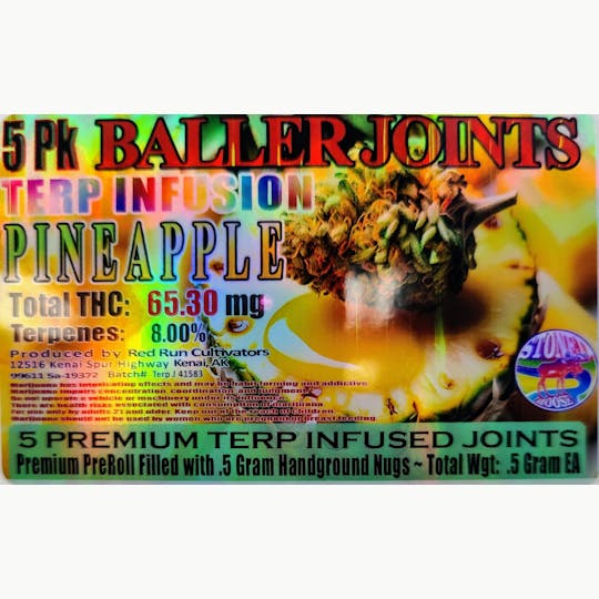 Red Run Cannabis Cultivators - Red Run - Pineapple Terp Infusion Baller Joints 0.5g 5pk - 1