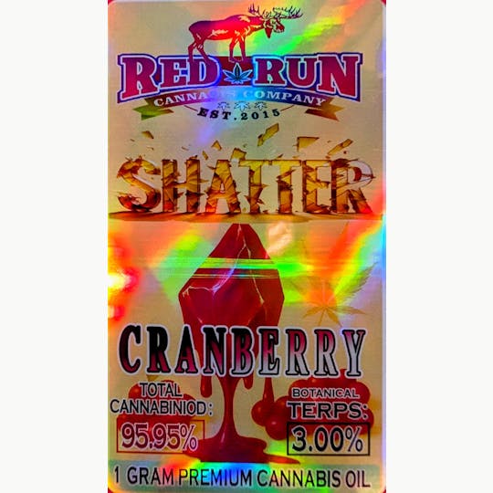 Red Run Cannabis Cultivators - Red Run - Cranberry Shatter 1g - 1