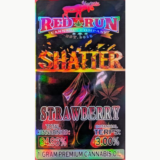 Red Run Cannabis Cultivators - Red Run - Strawberry Shatter 1g - 1