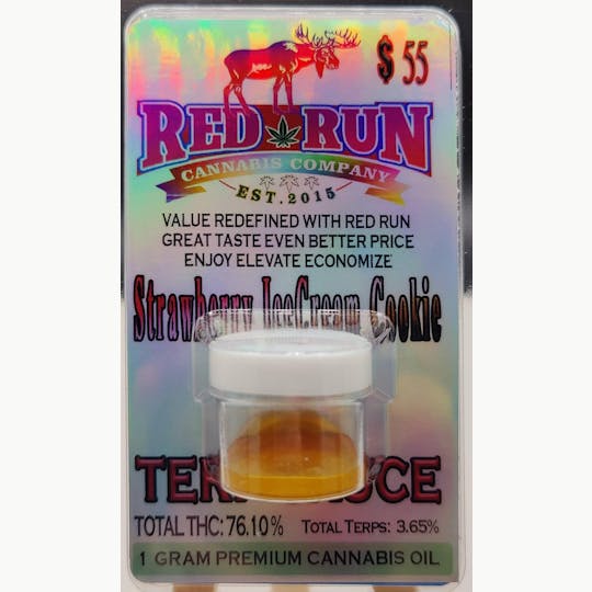 Red Run Cannabis Cultivators - Red Run - Terp Sauce Strawberry Ice Cream Cookie 1g - 1
