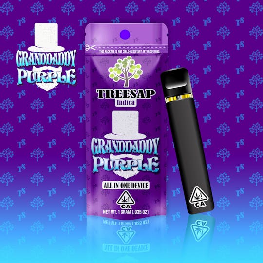 Treesap - CA - Treesap 1g AIO Disposables- Grand Daddy Purp (Indica) - 1