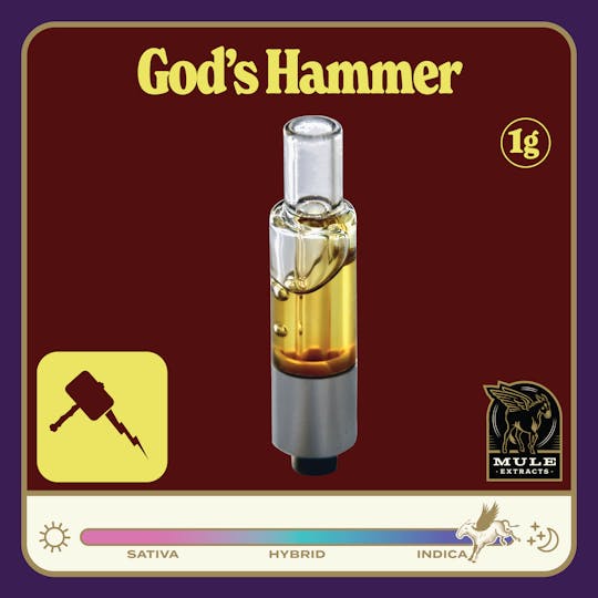 Mule Extracts - Mule - Gods Hammer Pure Live Resin Glass Cartridge 1g - 1