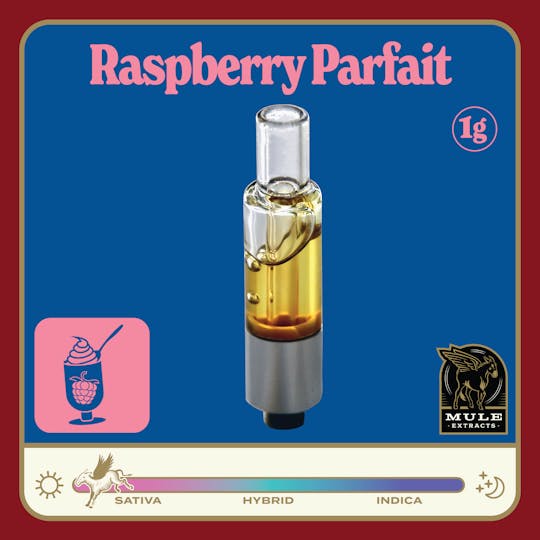 Mule Extracts - Mule - Raspberry Parfait Pure Live Resin Glass Cartridge 1g - 1