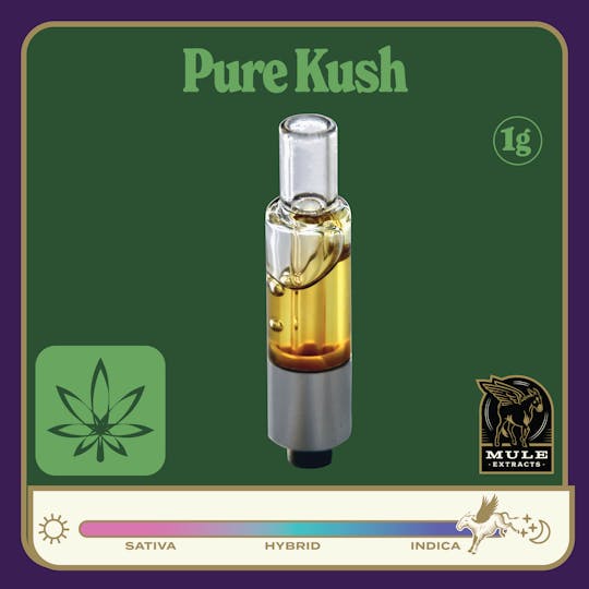 Mule Extracts - Mule - Pure Kush Pure Live Resin Glass Cartridge 1g - 1
