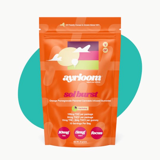 ayrloom - Ayrloom | Orange Pomegranate “Sol Burst” | 2:1 10MG THC : 5MG THCV 10pk - 1