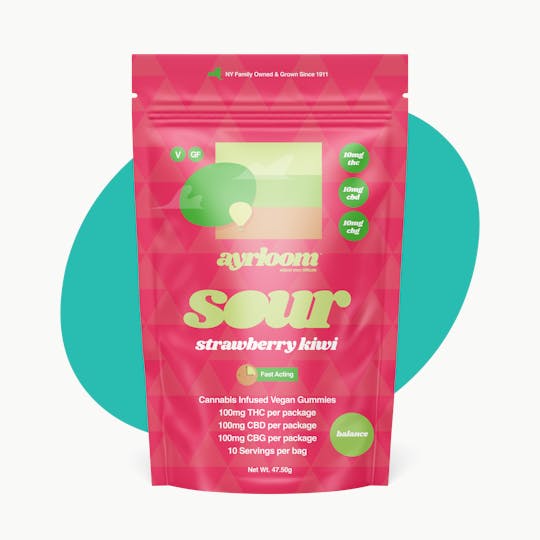 ayrloom - Ayrloom | Sour Strawbery Kiwi 1:1:1 | 10MG THC : 10MG CBD : 10MG CBG 10pk - 1