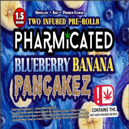 Pharmicated - INFUSED - PhD 1.5g Pre-Roll - Blueberry Banana Pancakez (I) - 1