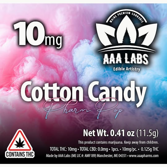 AAA Pharms - Cotton Candy Pharm Pop - 10mg THC - 1