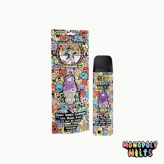 Monopoly Melts - Grape Sherb 0.5g Cold Cure Live Rosin All-in-One Vape (MI) - 1
