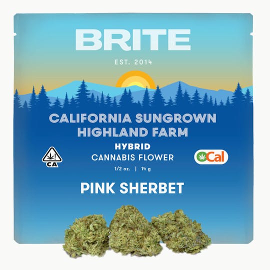 Brite Labs - BRITE Highland OCal Sun-Grown Flower (14g) - Hybrid - Pink Sherbet - 1