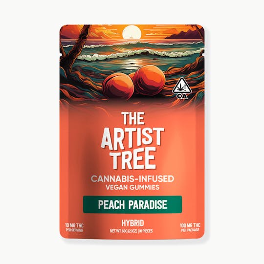 The Artist Tree - TAT Peach Paradise Gummies 1:1 THC:CBD 100mg - 1