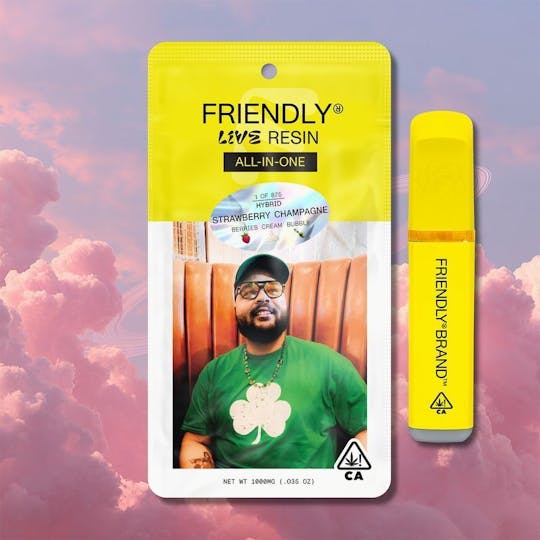 Friendly Brand - Strawberry Champagne - 1g Live Resin AIO - 1
