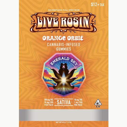 Emerald Sky - Emerald Sky | Orange Orbit | Live Rosin Gummies | 10pk - 1