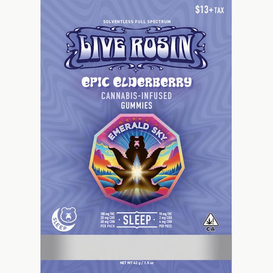 Emerald Sky - Emerald Sky | Epic Elderberry | Live Rosin Gummies | 10pk - 1