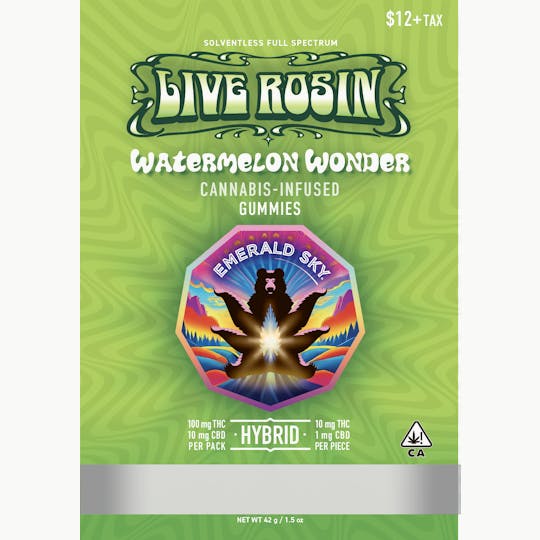Emerald Sky - Emerald Sky | Watermelon Wonder | Live Rosin Gummies | 10pk - 1