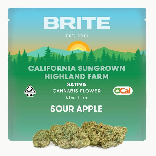 Brite Labs - BRITE Highland OCal Sun-Grown Flower (14g) - Sativa - Sour Apple - 1