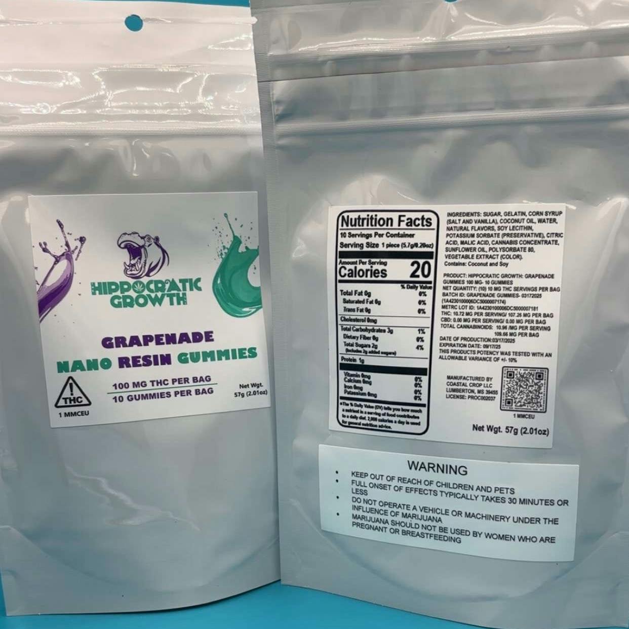 The Hippocratic Growth - Coastal Crop - Hippocratic Growth: Nano GrapeNade - Resin Gummies - 1