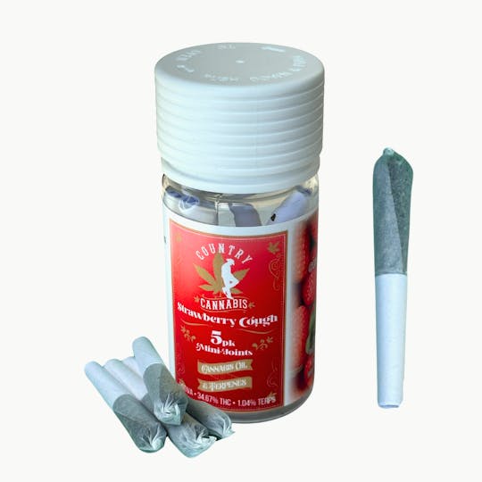Country Cannabis - Strawberry Cough | Mini Infused Prerolls | 2G | 5pk - 1
