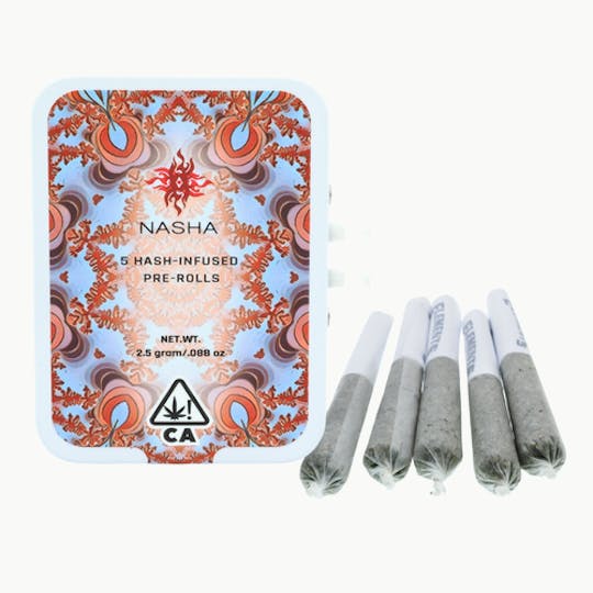 NASHA - Hash Infused PreRolls - 5 pack-Papaya Punch x Honey Banana - 1