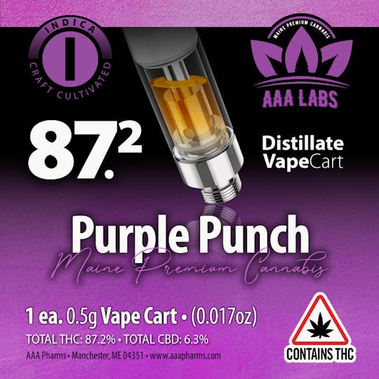 AAA Pharms - Purple Punch - 0.5g Distillate Cart - 1