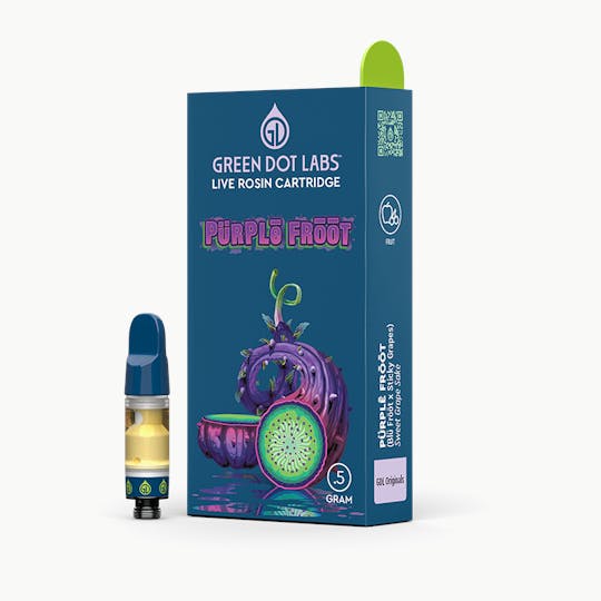 Green Dot Labs - GDL Live Rosin Cartridge (.5g) | GDL Originals | Purple Froot - 1