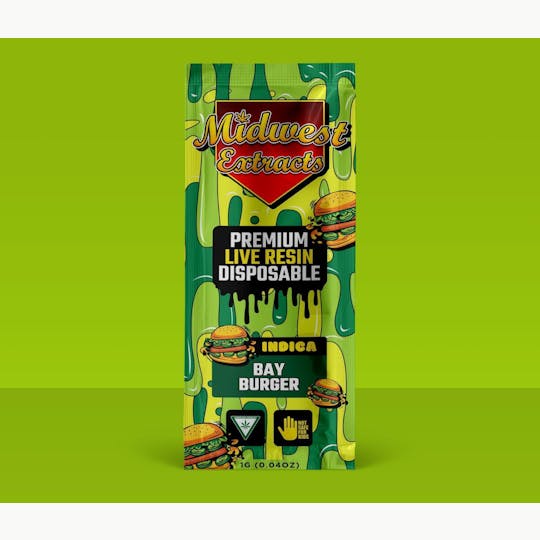 Midwest Extracts - Midwest Extracts Bay Burger Live Resin 1G Disposable - 1