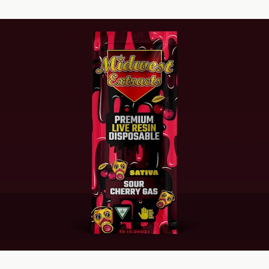 Midwest Extracts - Midwest Extracts Sour Cherry Gas Live Resin 1G Disposable - 1