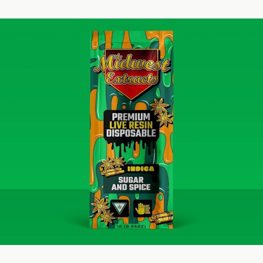 Midwest Extracts - Midwest Extracts Sugar and Spice Live Resin 1G Disposable - 1