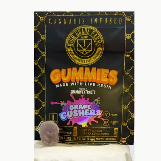 High Grade Farms - π Grape Gushers Gummies β 100mg THC (10mg Each) - 1
