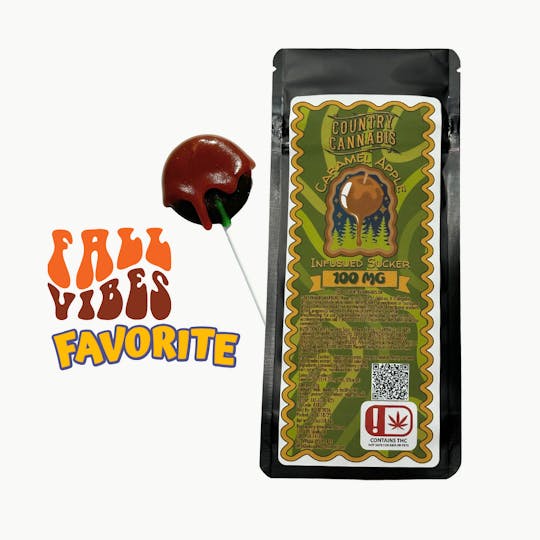 Country Cannabis - Caramel Apple Infused Sucker | 100MG - 1