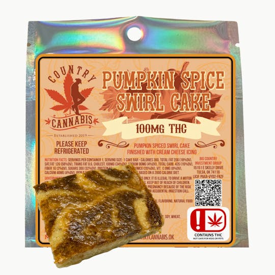 Country Cannabis - Pumpkin Spice Swirl Cake | 100mg THC (Country Cannabis) - 1