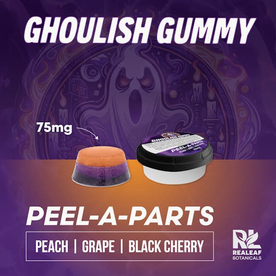 Realeaf Botanicals - Halloween 2025: Mighty Rayne Ghoulish Gummy Peel-A-Part 75mg - 1