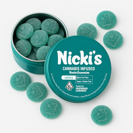 Preferred Gardens - Nickis Guava Tart Plum Rosin Sativa Gummies 100mg - 1