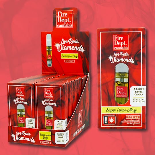 Fire Dept. Cannabis - Fire Dept Cannabis - Super Lemon Haze - 1g Live Resin Diamonds Cartridge - 1