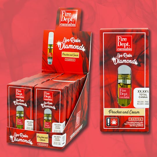 Fire Dept. Cannabis - Fire Dept Cannabis - Peaches &Cream - 1g Live Resin Diamonds Cartridge - 1