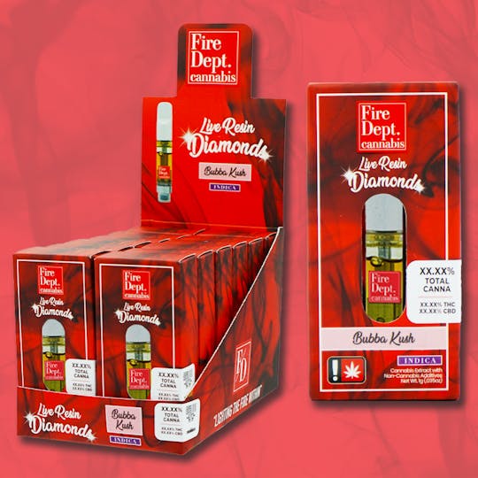 Fire Dept. Cannabis - Fire Dept Cannabis - Bubba Kush - 1g Live Resin Diamonds Cartridge - 1