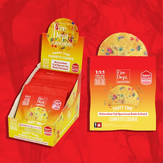 Fire Dept. Cannabis - Fire Dept Cannabis - Solventless 100mg 1:1:1 Party Time Confetti Cookie - 1